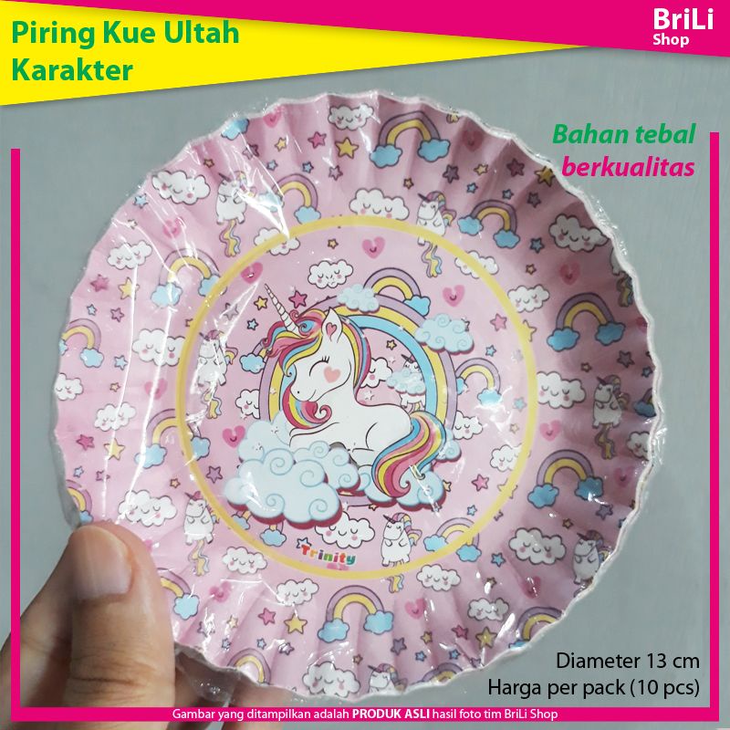 Piring Kertas Kue Ultah Ulang Tahun Karakter Kuda Unicorn
