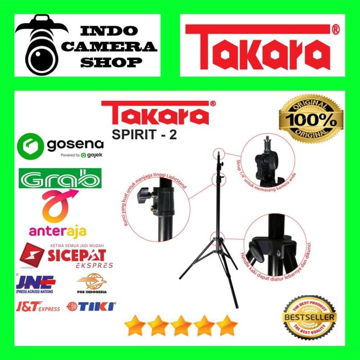 Tripod LIGHT STAND TAKARA SPIRIT-2(J1N9) Tripod Kamera dan HP Tripot Kamera Tripod Stand Banner Trip