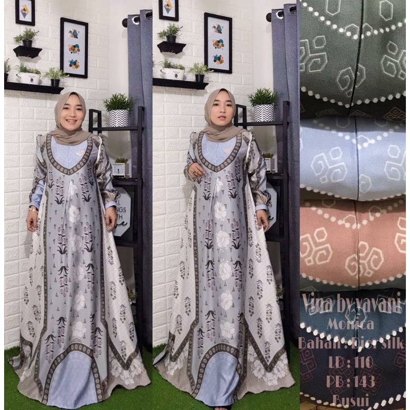 Ori Vina by Vavani dress Monica busui friendly gamis/pakaian/baju perempuan/wanita muslimah pesta