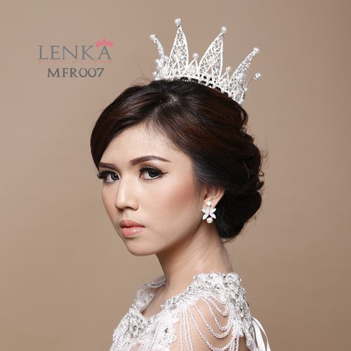 [PRODUK FAVORIT] AKSESORIS RAMBUT WANITA TIARA MAHKOTA PENGANTIN SILVER MFR007