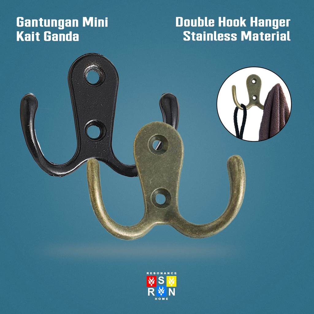 Gantungan Baju Mini Kait Ganda / Double Hook Resonance Home