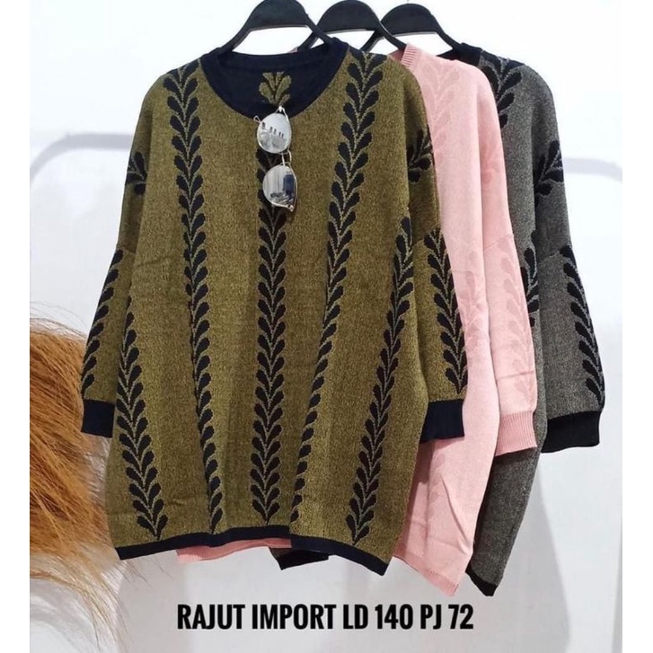 New...Atasan/blouse rajut wanita jumbo big size/blus rajut import jumbo
