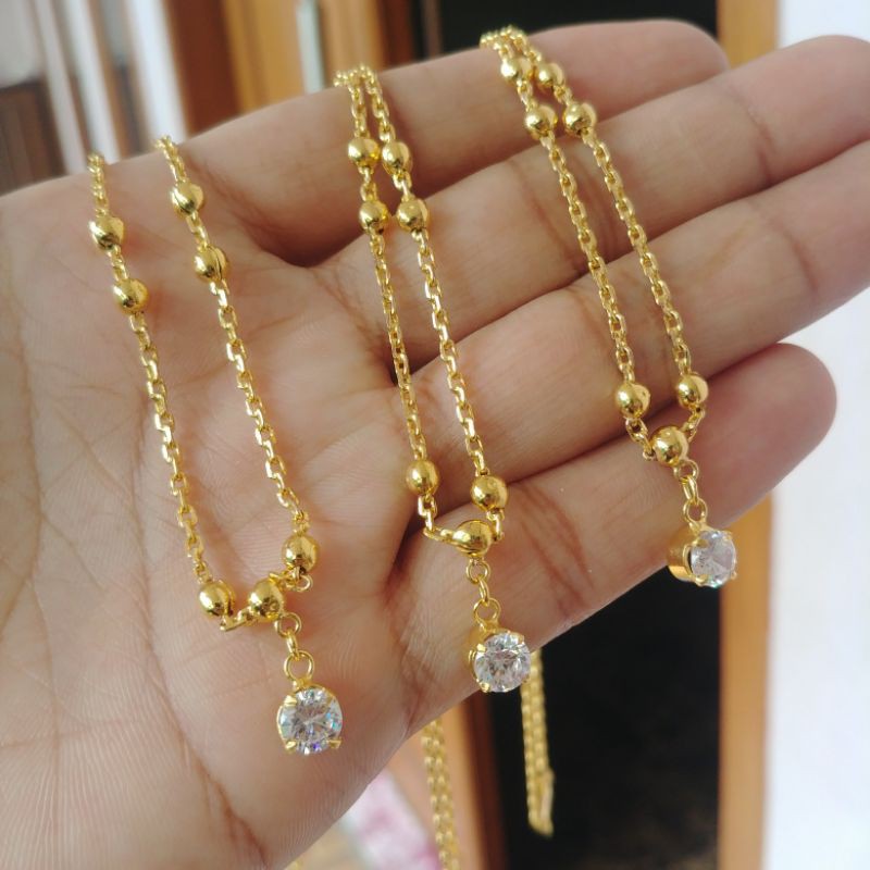 Kalung Bandul Mata Satu Lapis Emas 24k