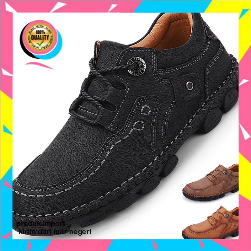 Sepatu 38-46 Ukuran  Pria Inggris Tren  Kulit Pria Bisnis Kasual  lace-Up Kasual Kulit  Perkakas