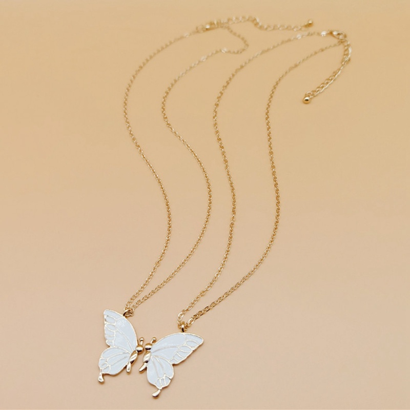 2pcs Kalung Rantai Liontin Kupu-Kupu Untuk Wanita