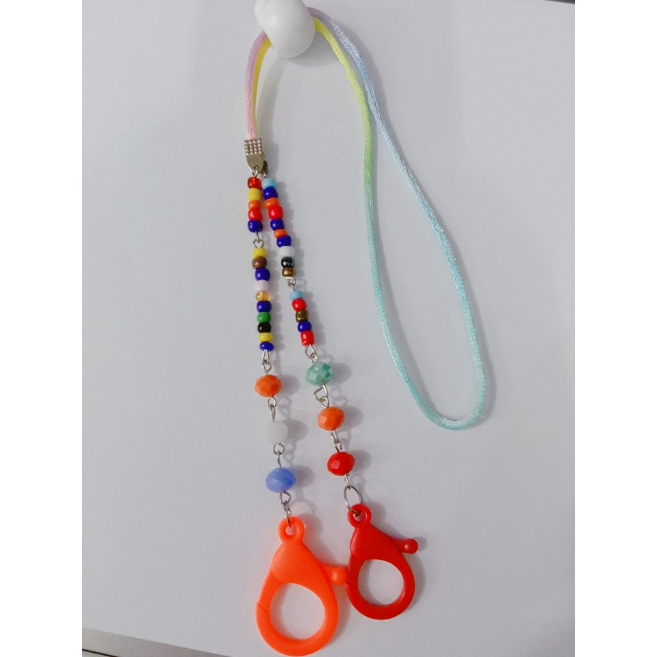 STRAP MASK / KALUNG MASKER BAHAN PAYET RAINBOW Gantungan Tali Kalung Lanyard Strap Masker Payet