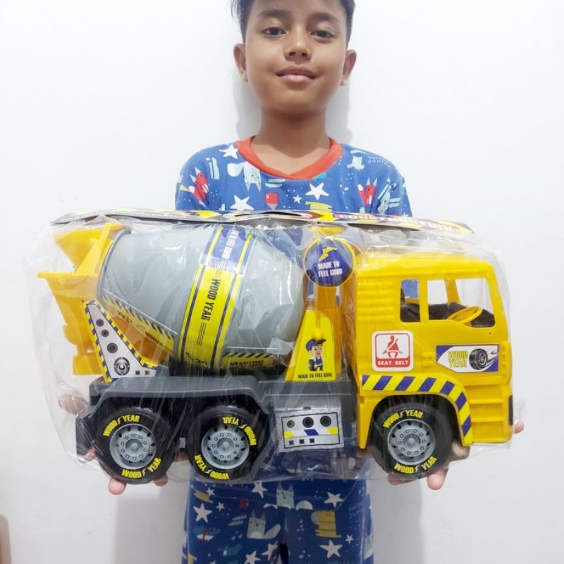 Mainan Truk Molen Jumbo Kgp - Mobil Mixer Truck Konstruksi Besar Anak Laki Cowok