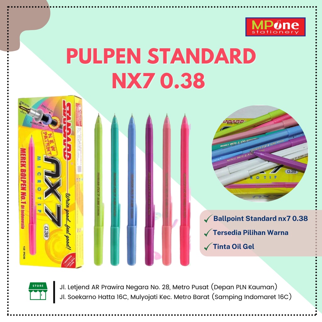 

(1 Lsn) Standard Pen NX7 Microtip 0.38 Ballpoint Pena Bolpen Standars