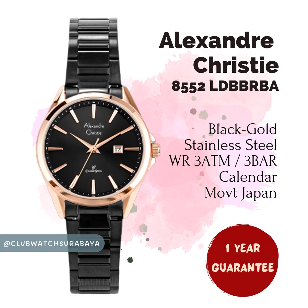 Jam Tangan Wanita Alexandre Christie ORI 8552 LDBBRBA / Alexandre Christie Jam Tangan Cewek 8552 LDB