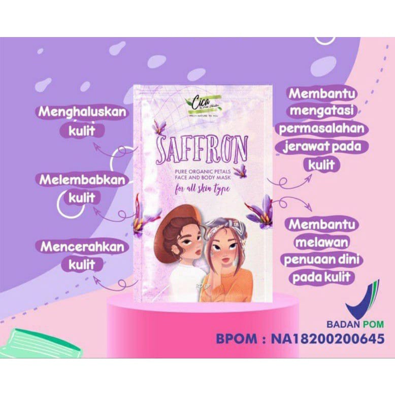 Masker wajah safron by cica / nature mask organik