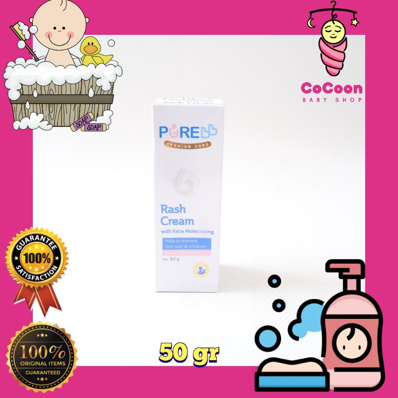 Krim Ruam Biang Keringat Bayi Pure Baby Rash Cream Moisturizing 50 gr