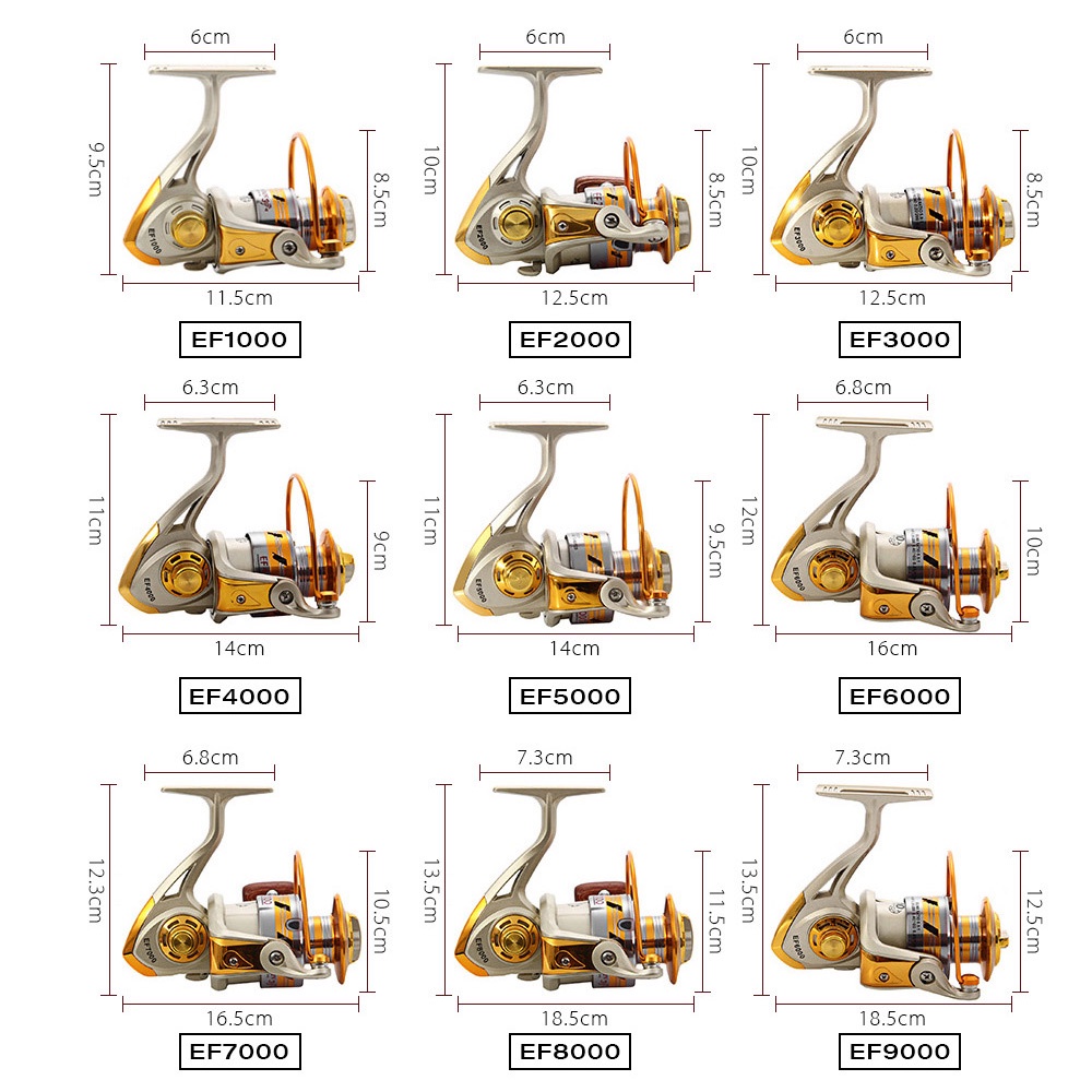 REELSKING EF9000 EF8000 EF7000 EF6000 EF5000 EF4000 EF3000 EF2000 EF1000 Reel Pancing Spinning 12 Ball Bearing - Reel Pancing Murah kuat - Reel pancing laut kuat 8kg - Alat penggulung senar pancing - katrol pancing