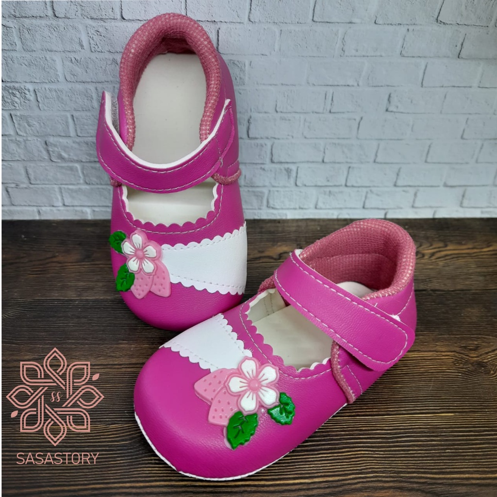 SEPATU PREWALKER BABY BAYI BUNGA DAUN ANAK PEREMPUAN 0-12 BULAN GP02