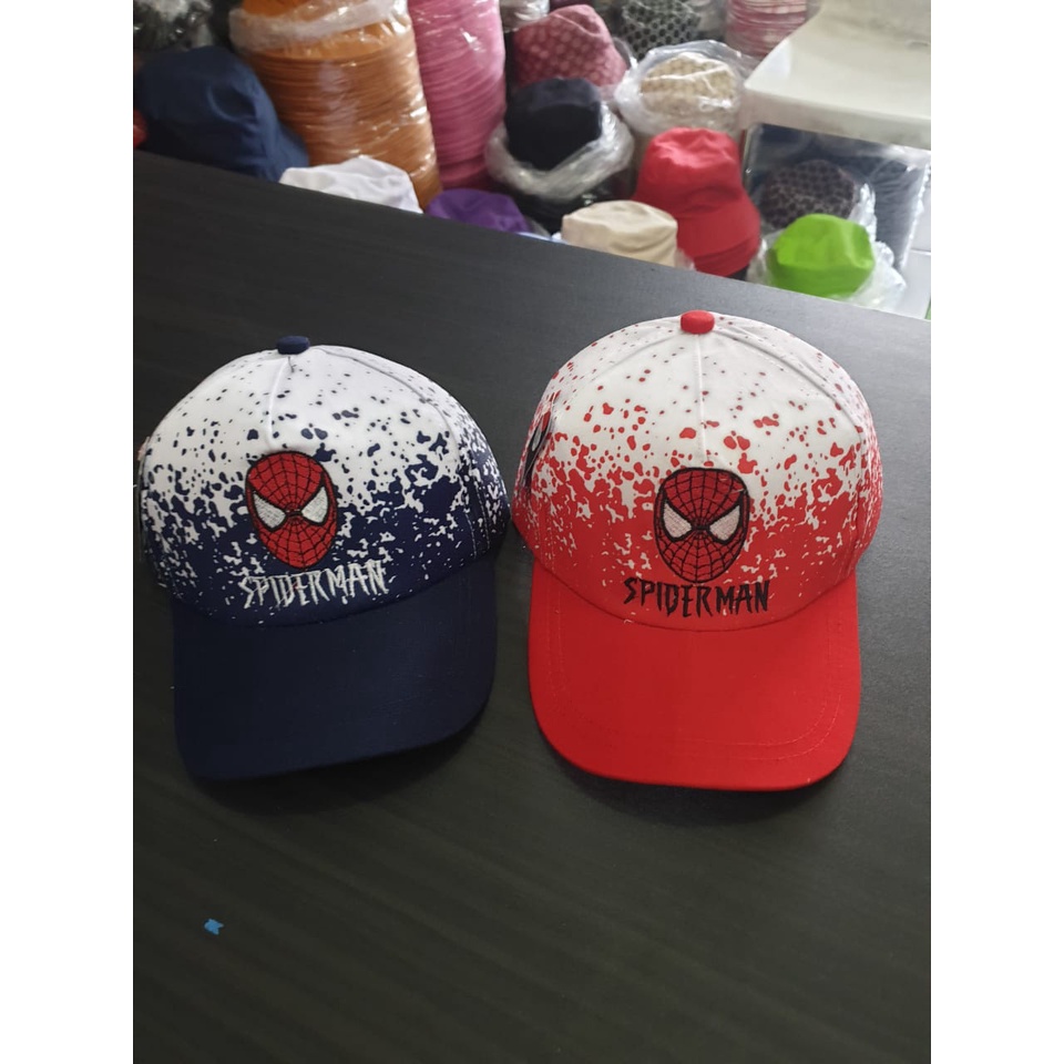 TOPI ANAK PRIA KARAKTER SUPERMAN,BATMAN,ADVANGER,SPIDERMAN/ TOPI KARAKTER PRINTING TRENDY TERMURAH / REAL PICK