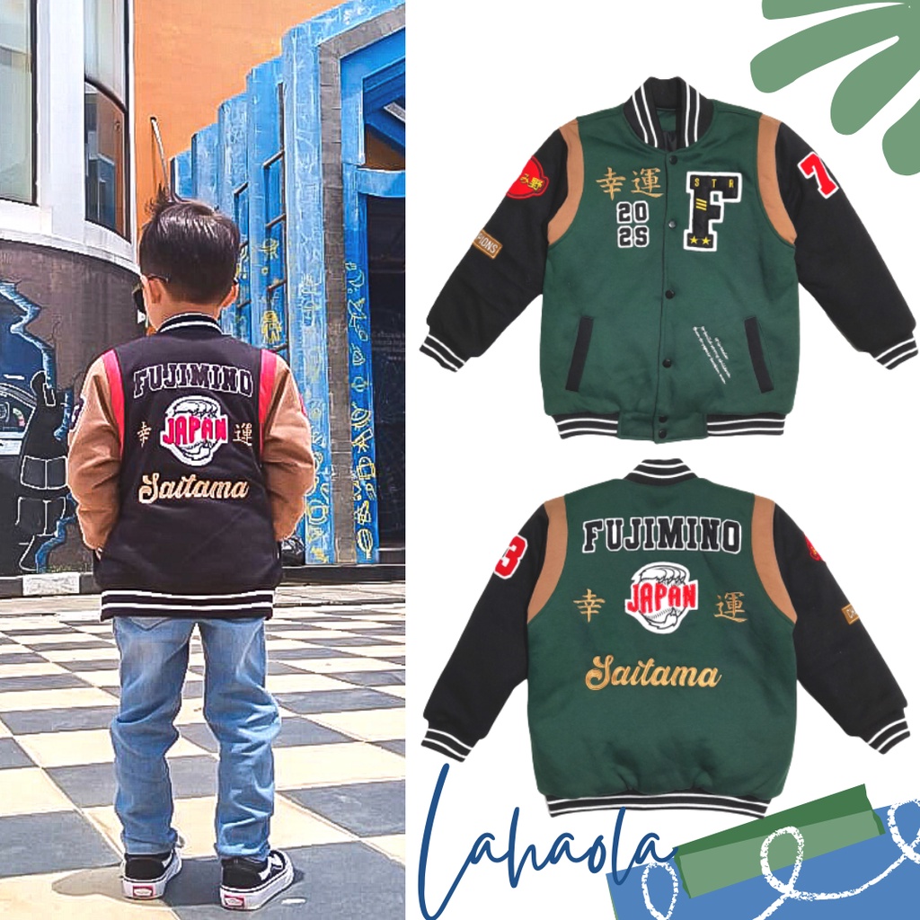 Outwear Jaket anak varsity baseball 3-8 tahun bordir