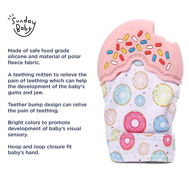 Sunday Baby Food Grade Silicone Teether Mitt | Gigitan Bayi