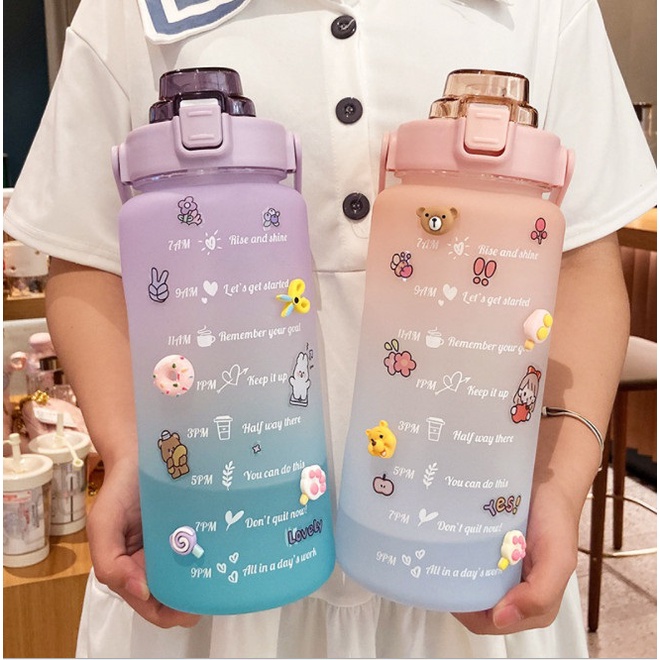 Botol Minum 2 Liter Botol Minum Viral Botol Pelangi Botol Minum Motivasi