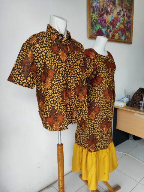 Cople Pria Wanita Gamis Batik Meisya Style // Batik Rampel // 2762 // Tunggal Terbaru
