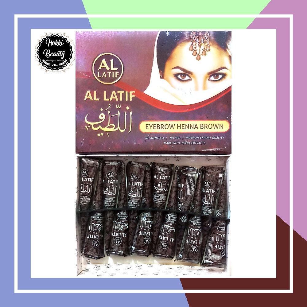 HENNA EYEBROW AL - LATIF BROWN PER BOX ISI 12PCS