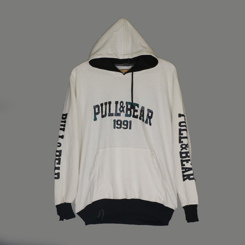 (Bisa Bayar Ditempat / COD) - JAKET JUMPER HOODIE PULL & BEAR CREAM ARMY