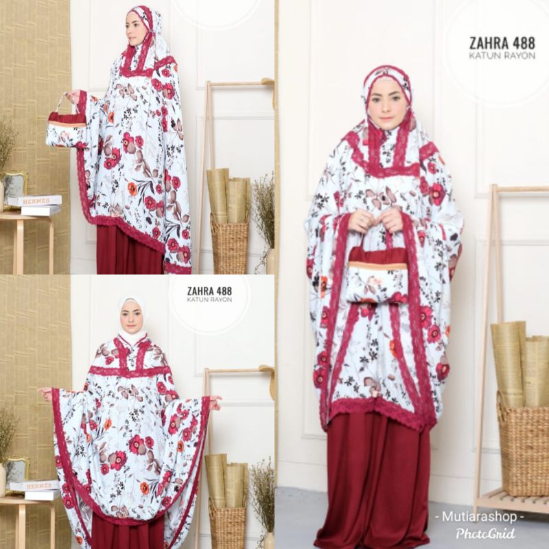 MUKENA ZAHRA 2 in1 kode 488 ORI Alena