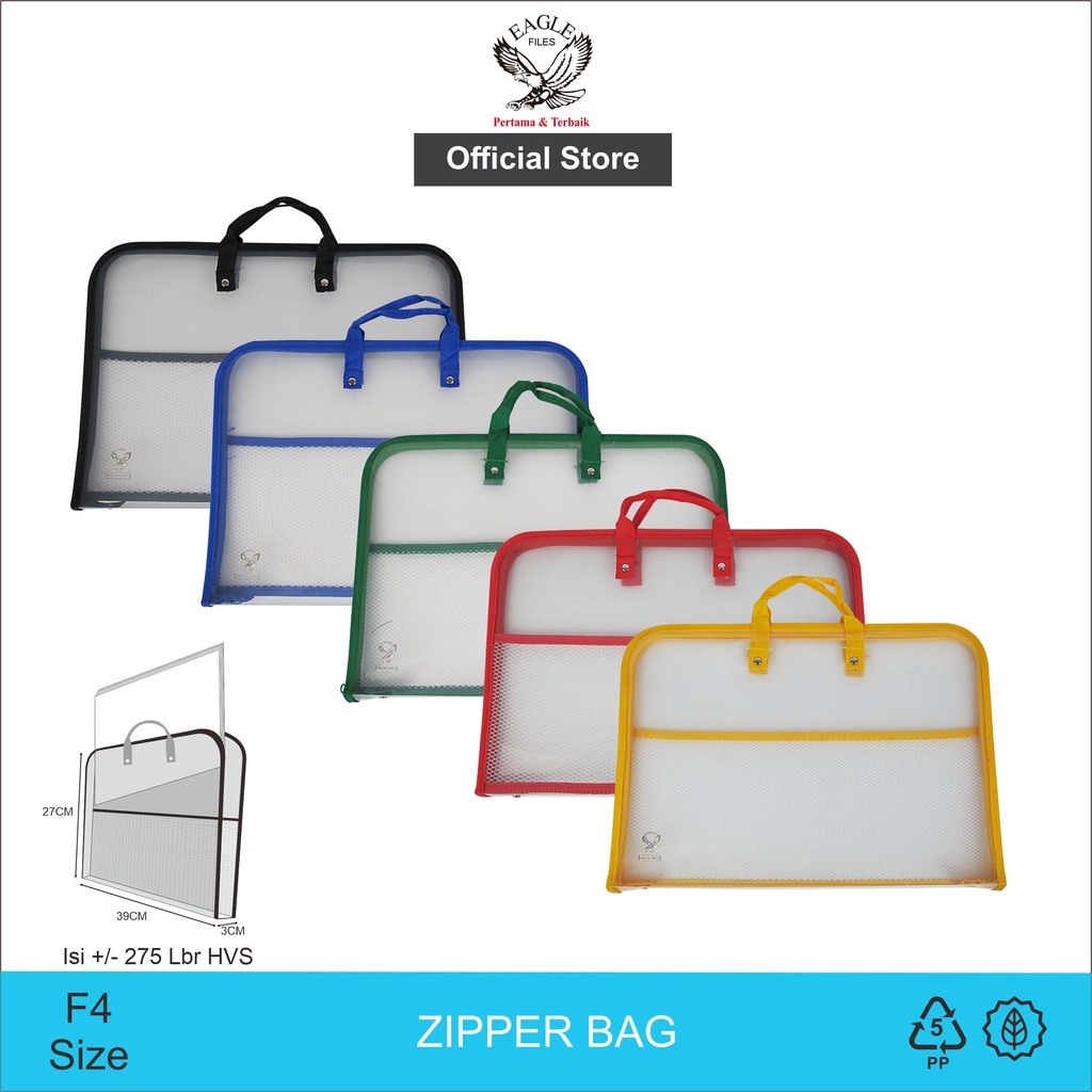 Jual Eagle Zipper Bag F Folio Map Zipper Map Plastik Resleting Shopee Indonesia