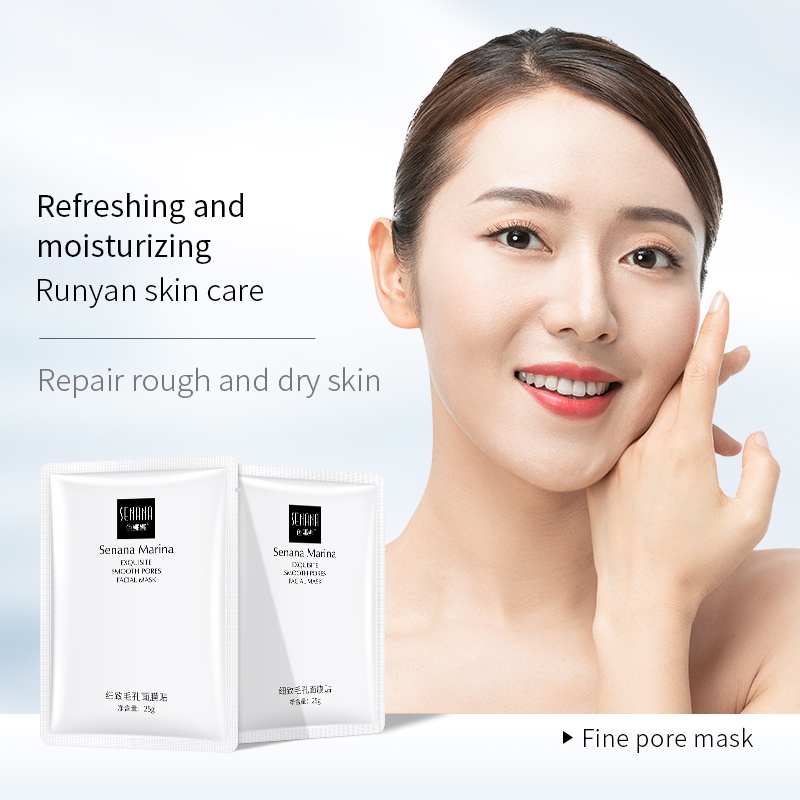 SENANA White Smooth Pores Masker Wajah Sheet Mask Skin BQ041