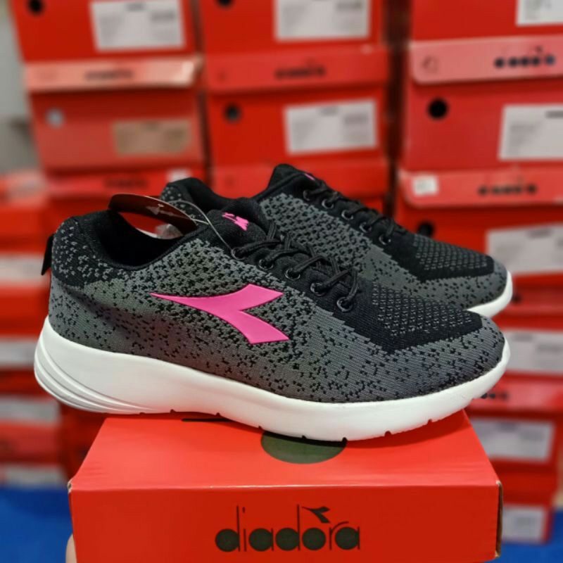 [BISA COD] SEPATU SNEAKERS WANITA TALI DIADORA JILESSA BLACK PINK BNIB ORIGINAL