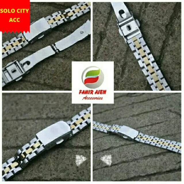 STRAP TALI JAM RANTAI STAINLESS STEEL 14mm 16mm 18mm TALI JAM TANGAN RANTAI