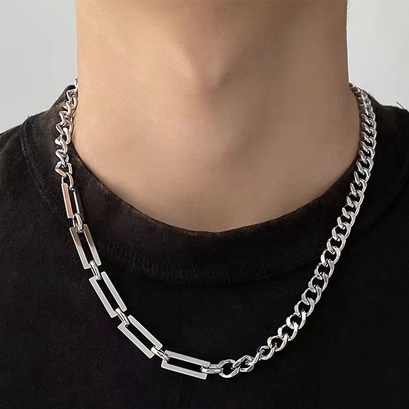 Kalung Rantai Bahan Titanium Steel Gaya Hip Hop Untuk Pria Dan Wanita