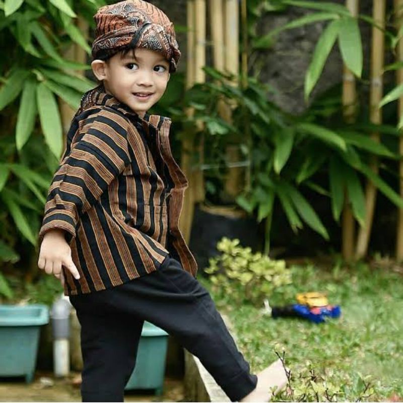 Baju Lurik Adat Jawa Anak Laki-Laki|Surjan Lurik Anak Katun Terlaris