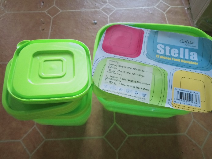 Toples Set Calista Rumoi/ Stella Tempat Penyimpanan/ Seal Ware 12 Pcs