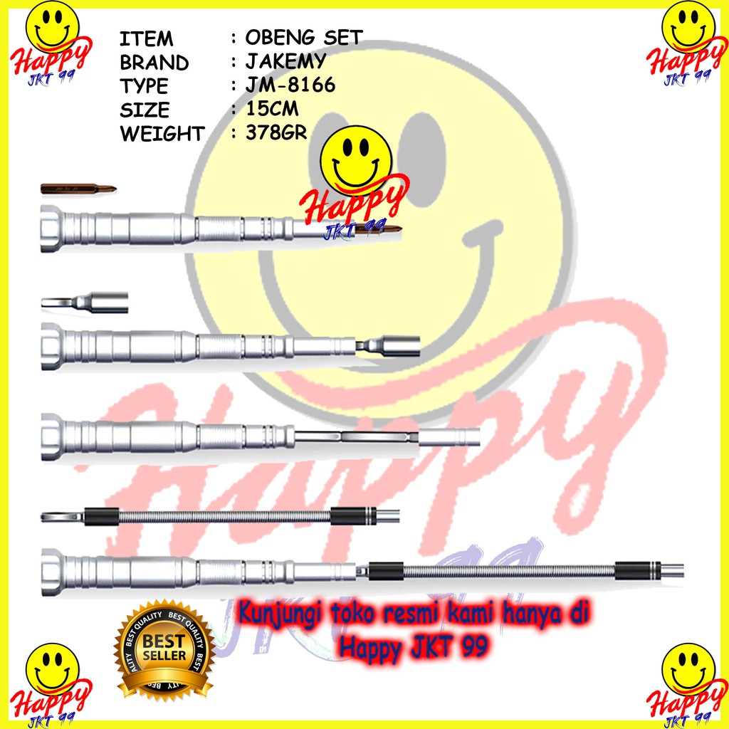 [ HAPPY JKT 99 ] ORIGINAL OBENG SET JAKEMY JM-8166 JM8166 JM 8166 61PCS S-2 PRECISION BITS