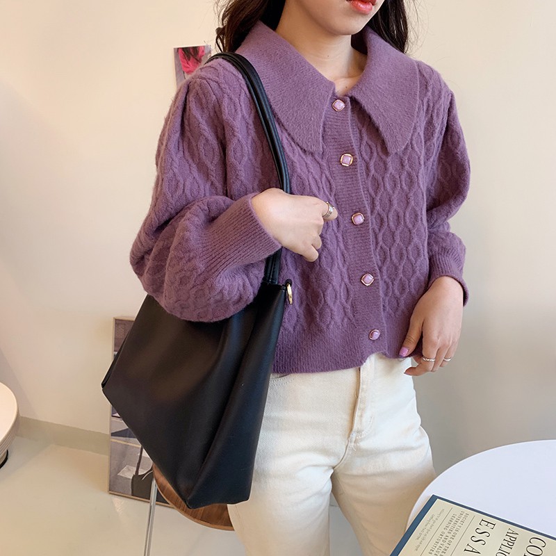 Tas Bahu Tote Korea Simple Kapasitas Besar untuk Wanita
