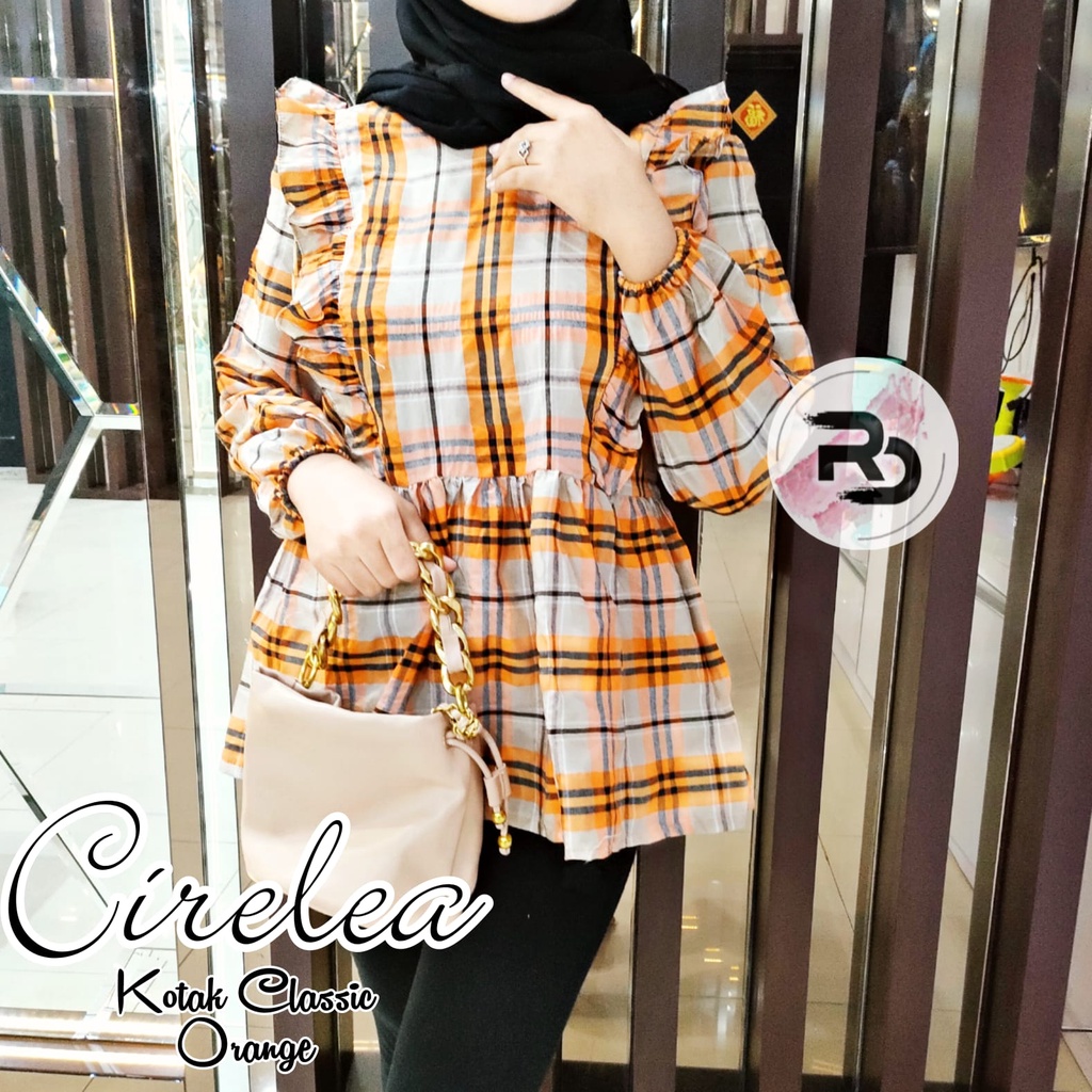 RD FASHION CIRELEA BLOUSE - BLOUSE MUTHIA FIT TO L-KOTAK CLASSIC ORANGE