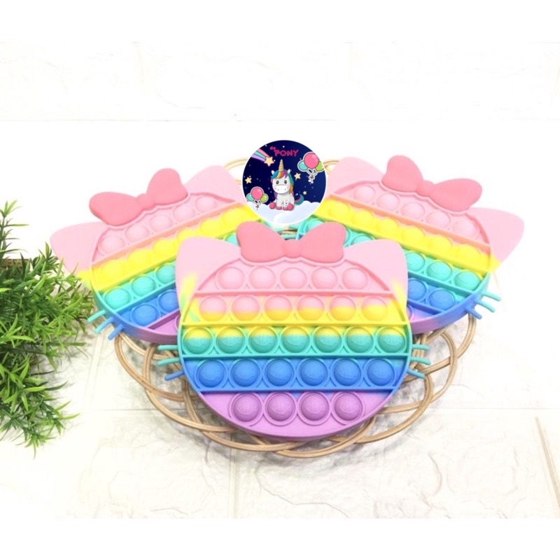 POP IT FIDGET/mainan viral tiktok/mainan pop it/mainan sensorik-Kitty Rainbow