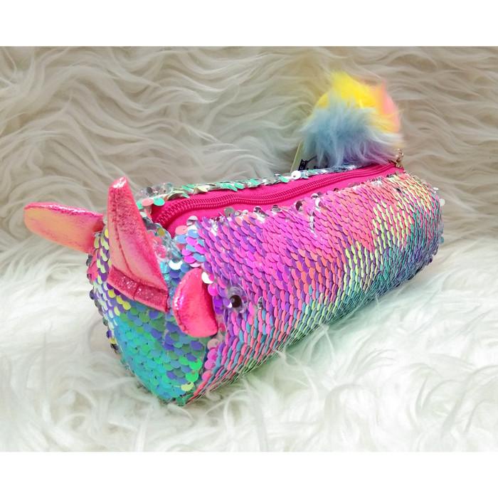 

Pensil Case Tempat Pensil Sequin Pom Pom Unicorn Bulu Anak Sekolah