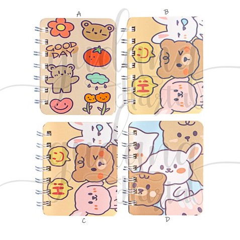 Notebook Mini Spiral Bear And Friends Buku Catatn Mini Beruang GH 308737