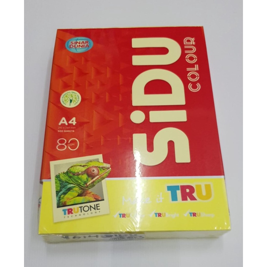 

KERTAS HVS WARNA SPECTRA 80gr A4 - IT363 KUNING 500 lembar| COPY PAPER