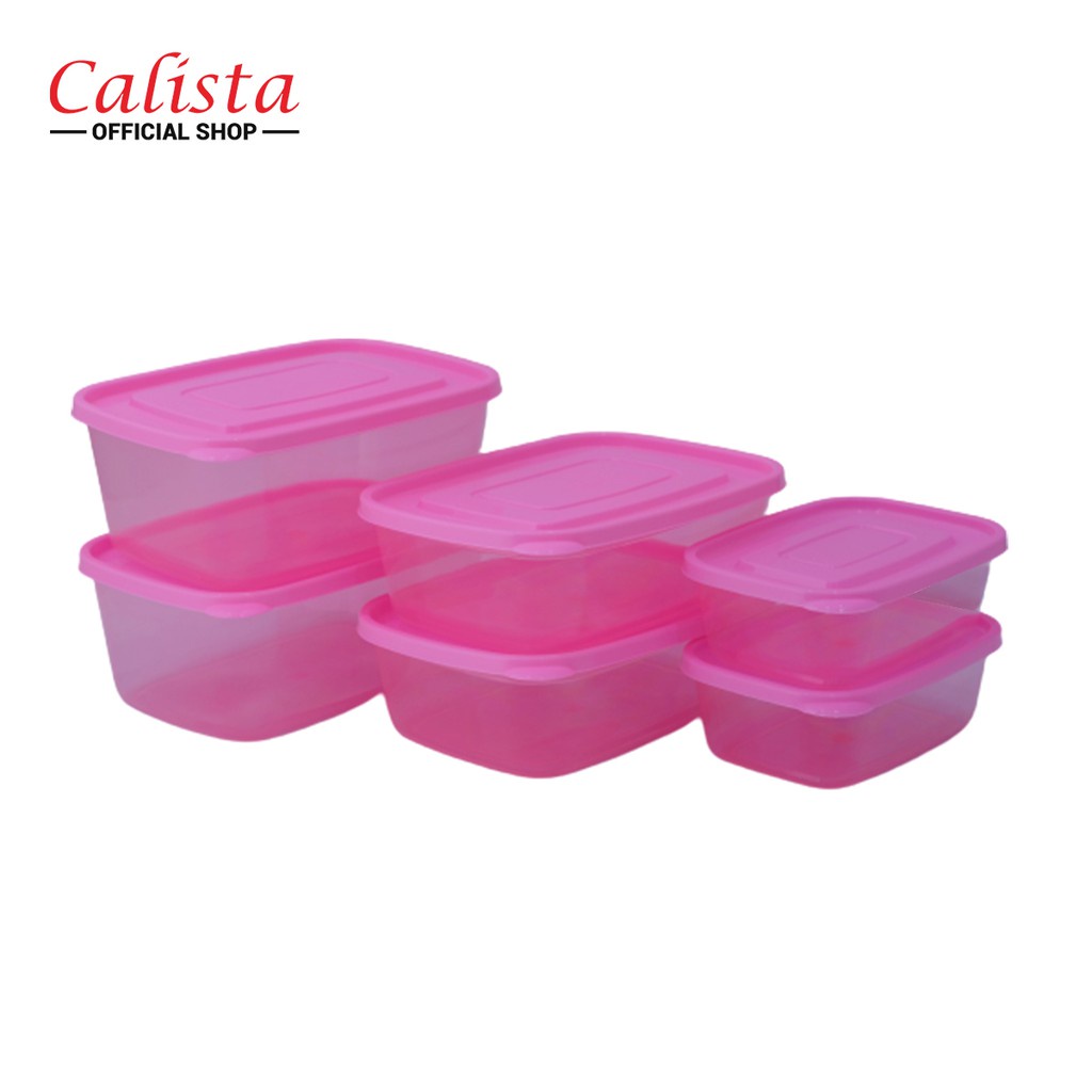 Calista Furano Premium Full Warna Toples Set isi 6pcs/Food Container/ Food Preparation/ Wadah Penyimpanan Makanan Free BPA