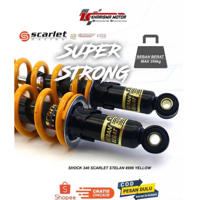 shock scarlet 340mm, 360mm type 8999 beban berat maksimal 350 kg