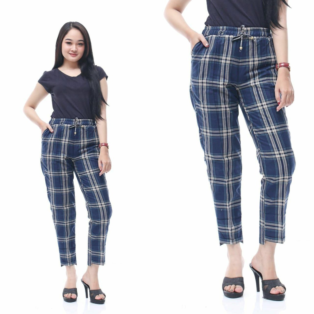 Luna Celana Wanita Baggy Pants Katun Rami Celana Panjang Kekinian Size M L XL