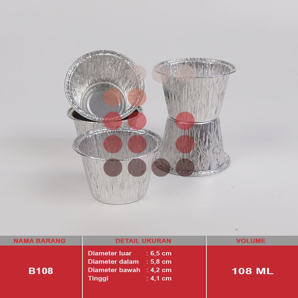 ALUMUNIUM FOIL CUP B108 / MACARONI SCHOTEL / KLAPERTART