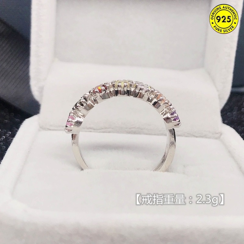 Cincin Turmalin Berlian Warna-Warni Model Terbuka