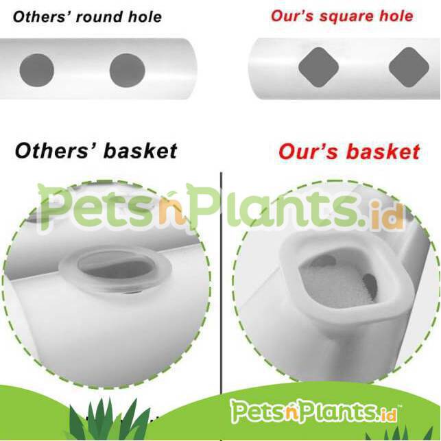 HIDROPONIK SET INDOOR DENGAN GROW LIGHT FULL SPECTRUM PVC-U FOOD GRADE 2,5 INCH IMPORT 108 LUBANG