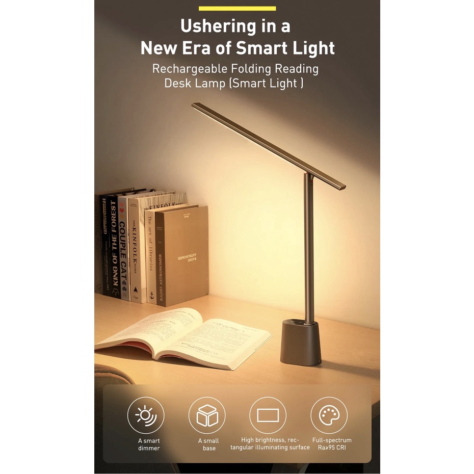 Lampu Meja Baca LED Pintar Smart Light Rechargeable 2200mAh Folding Reading Desk Lamp DGZG