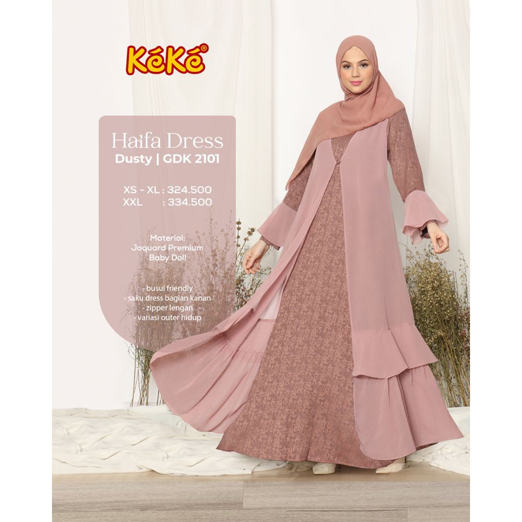Gamis Dewasa Keke Haifa Dress GDK 2101 | Gamis Dewasa Keke GDK 2101 - Haifa Dress