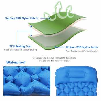 Sleeping Pad kasur tiup Kasur Angin Tiup Matras Camping 190 x 56