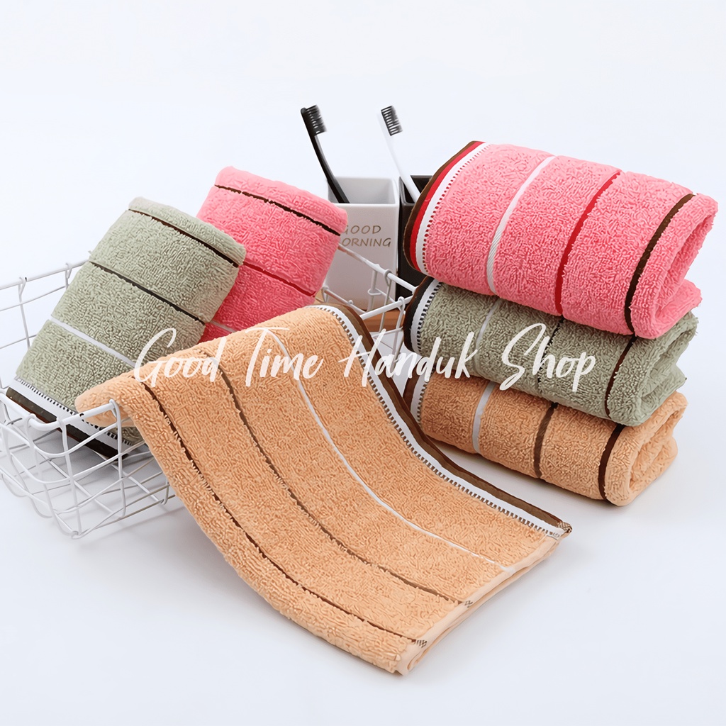 Handuk Muka / Handuk Olahraga Katun Garis Ukuran 35x75cm Premium Face Towel Cotton Handuk Jogging Lembut Serap Air Quick Dry