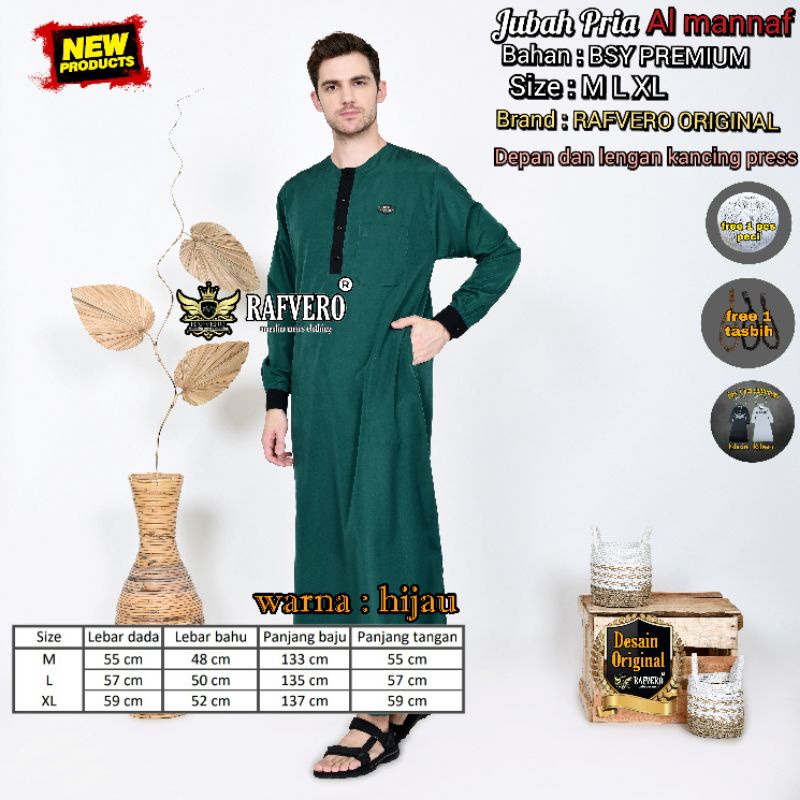 Jubah Pria - Jubah Pria Al Mannaf ORIGINAL RAFVERO - Jubah Pria Terbaru